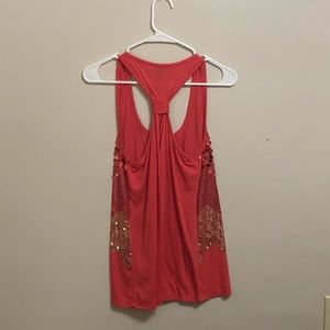 Coral sequence colored tank top